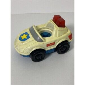 Vintage Fisher-Price Police Car Toy Red Sirens Tested